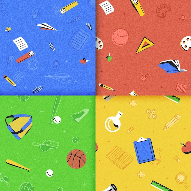 Free vector detailed back to school pattern collection