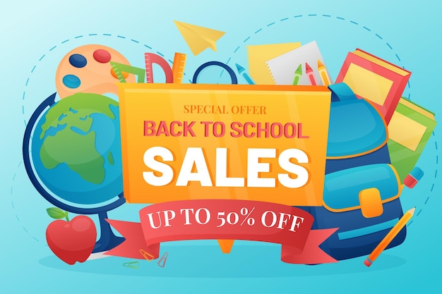 Detailed back to school sales background