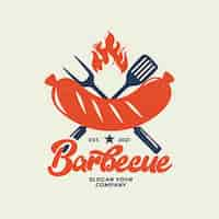 Free vector detailed barbecue logo template