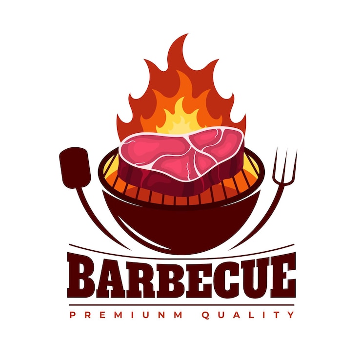Free Vector detailed barbecue logo template