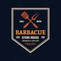 Free vector detailed barbecue logo template