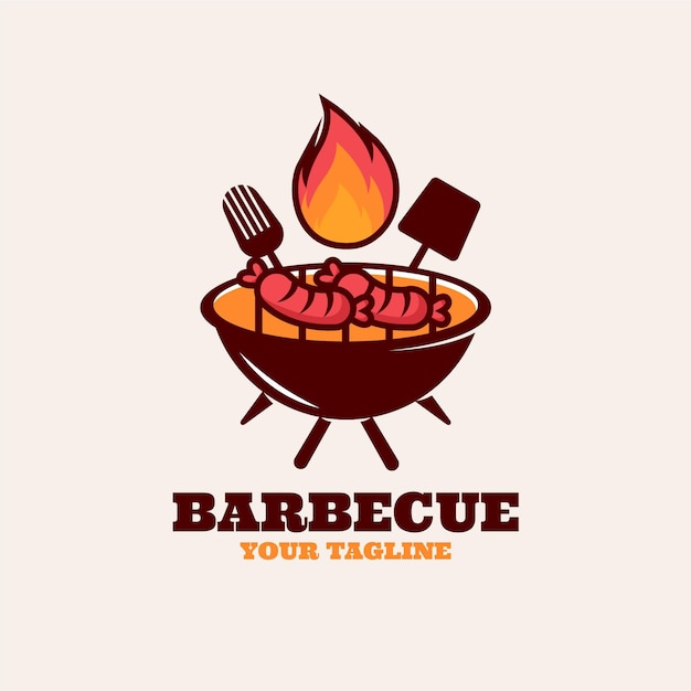 Modello dettagliato del logo del barbecue