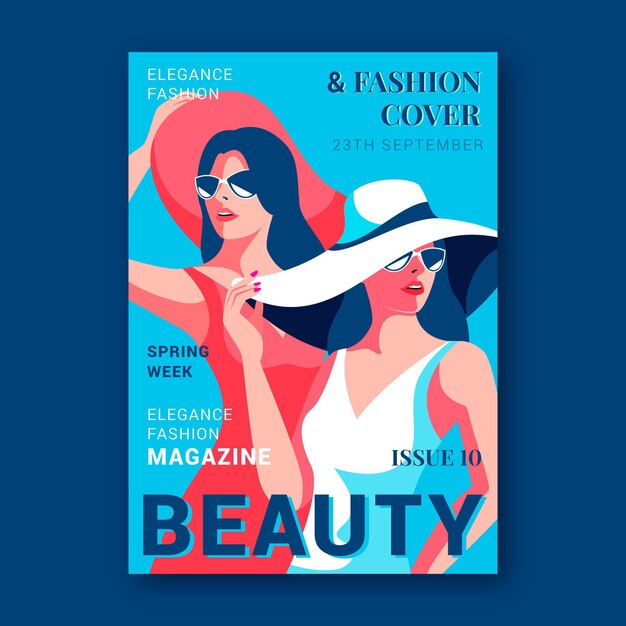 Detailed beauty magazine cover