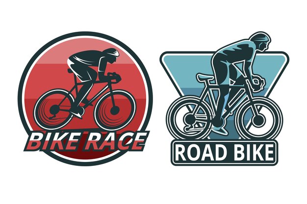 Подробный шаблон логотипа велосипеда