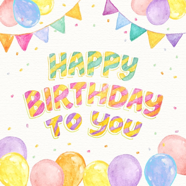 Free vector detailed birthday lettering