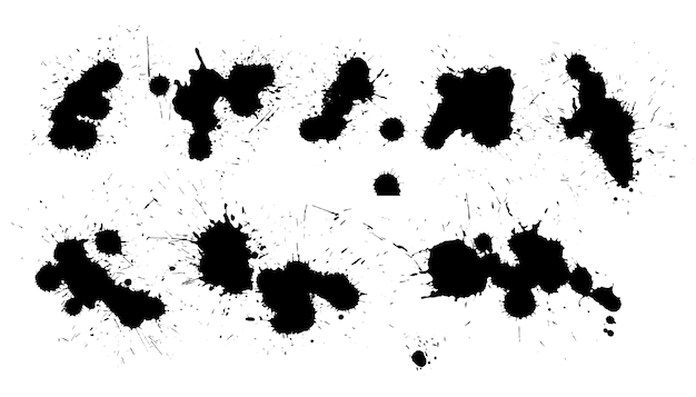 Free vector detailed black ink splatter collection design