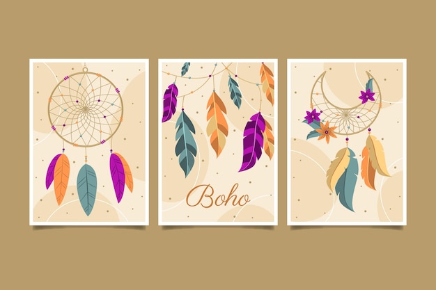 Collezione di copertine boho dettagliate