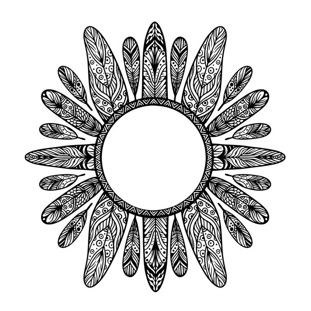 Detailed boho frame illustrated