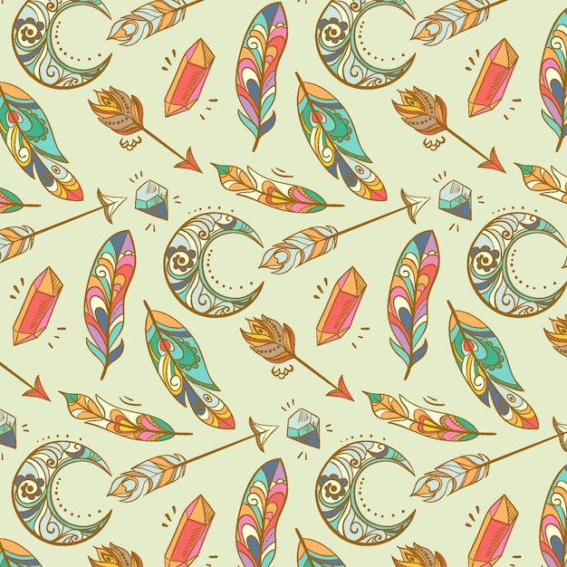 Free vector detailed boho pattern design