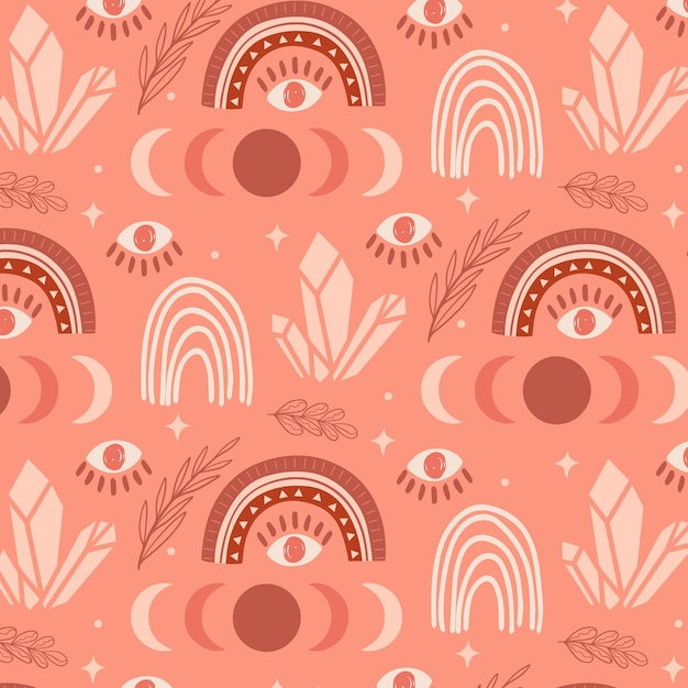 Free vector detailed boho pattern design