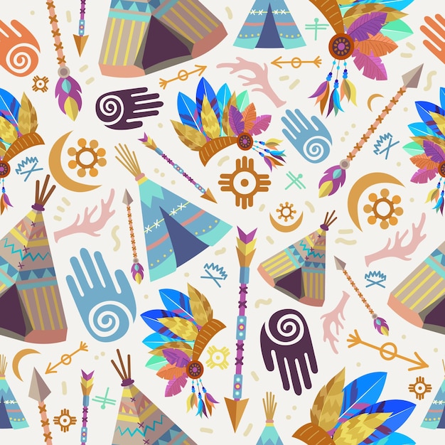 Free vector detailed boho pattern design