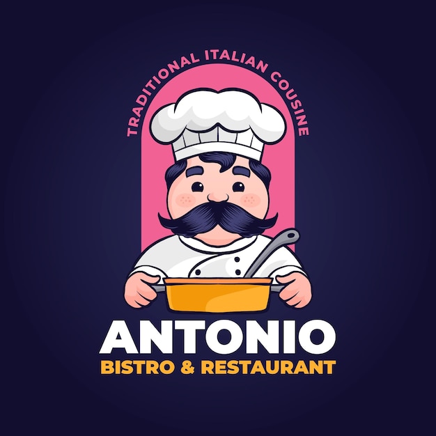 Modello di logo chef dettagliato