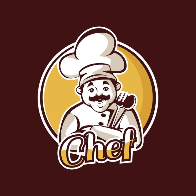 Detailed chef logo template