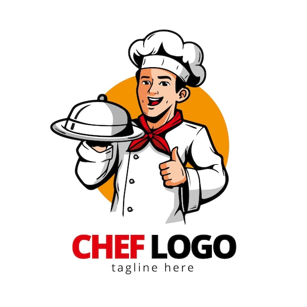 Vettore gratuito modello dettagliato del logo dello chef