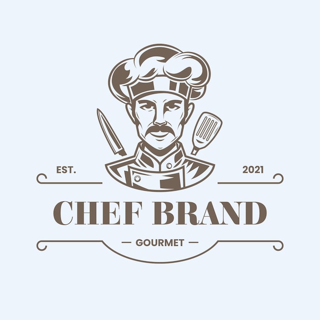 Detailed chef logo template