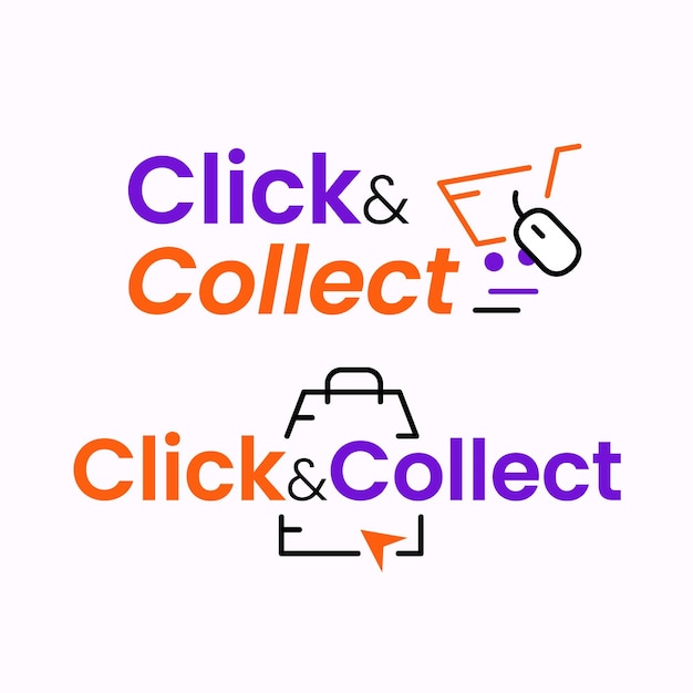 Detailed click and collect sign set