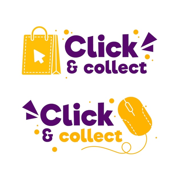 Free vector detailed click and collect sign