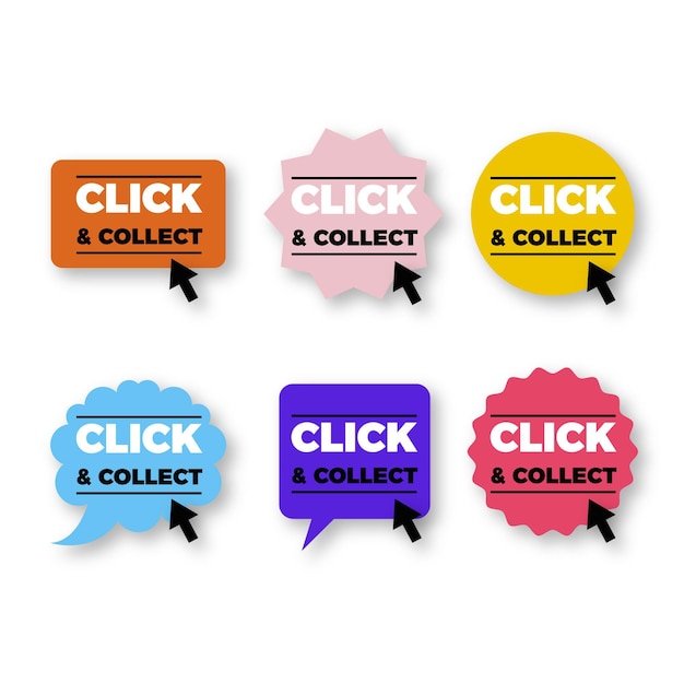 Free vector detailed click and collect sign
