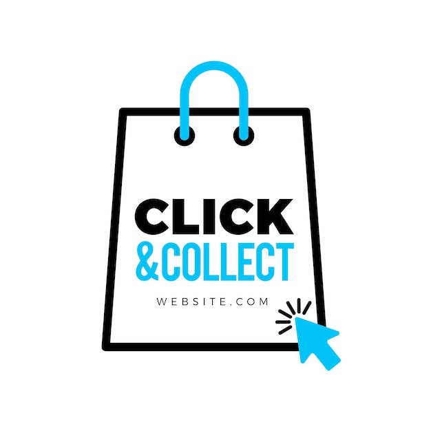 Free vector detailed click and collect sign