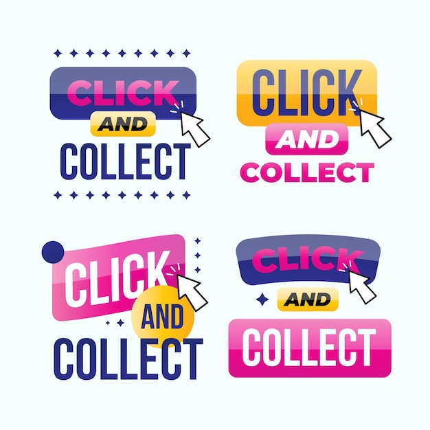 Free vector detailed click and collect sign