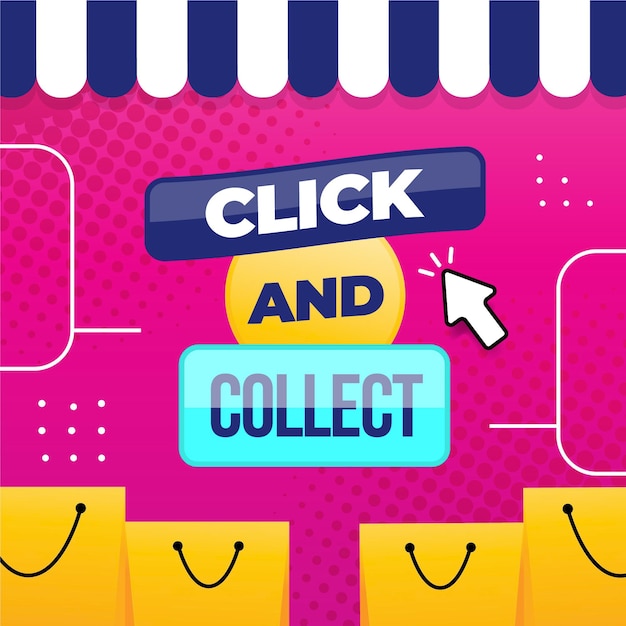 Free vector detailed click and collect sign