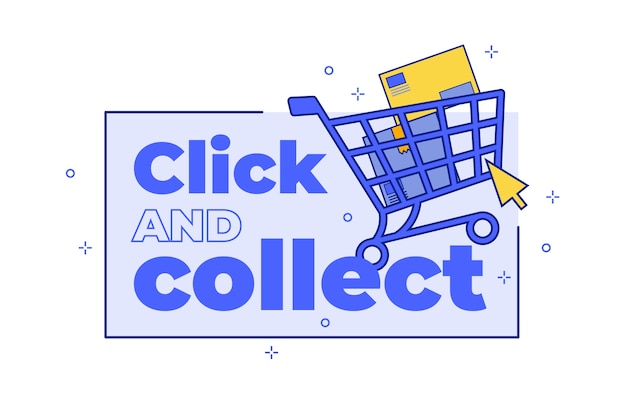 Free vector detailed click and collect sign