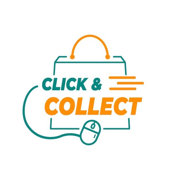 Free vector detailed click and collect sign