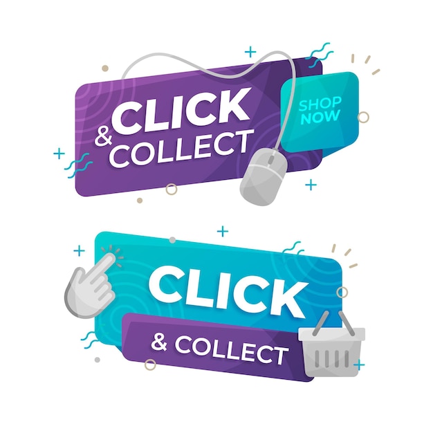 Free vector detailed click and collect sign