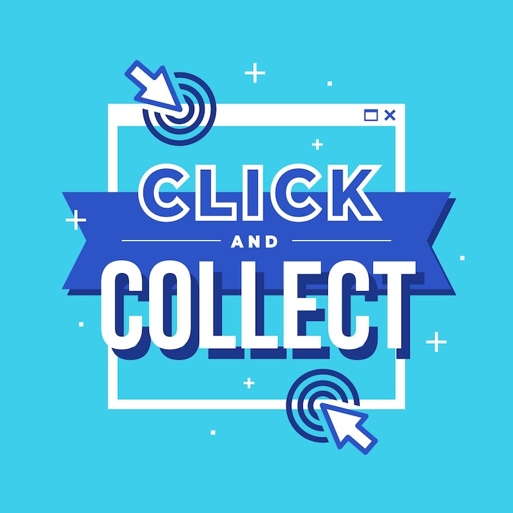 Free Vector detailed click and collect sign
