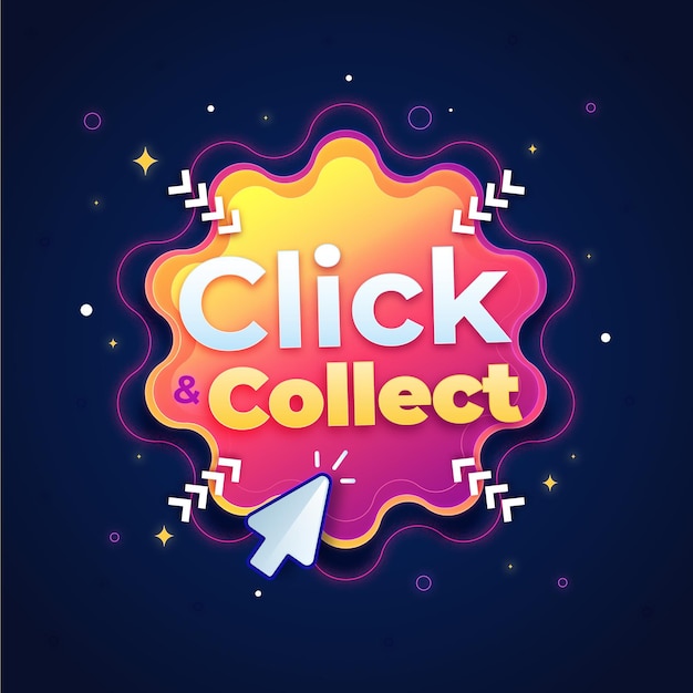 Free vector detailed click & collect sign