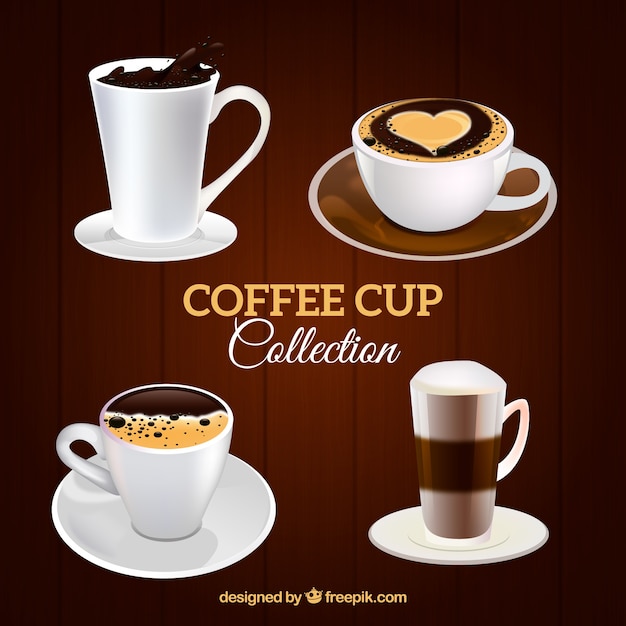 詳細なコーヒーカップコレクション