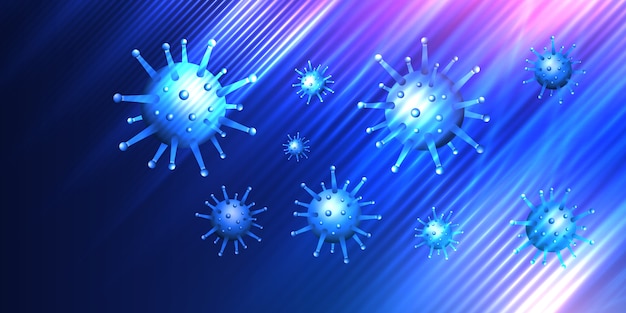 Free vector detailed corona virus cells