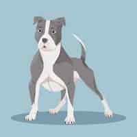 Free vector detailed cute pitbull illustration