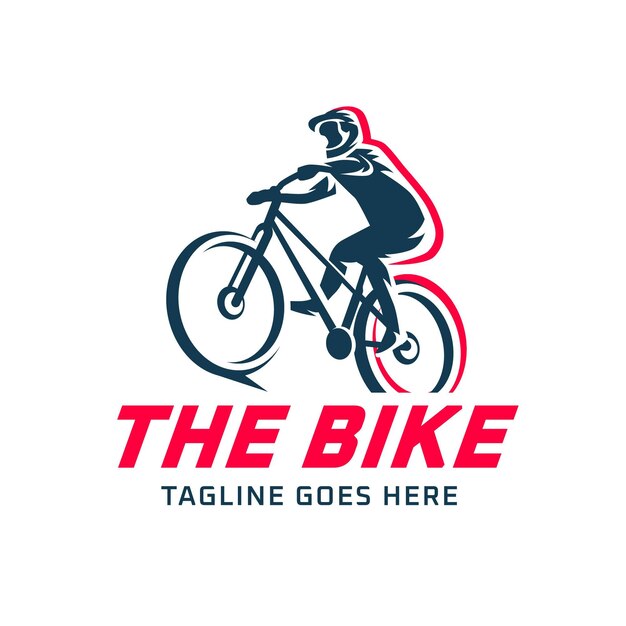 Подробный шаблон логотипа велосипедиста