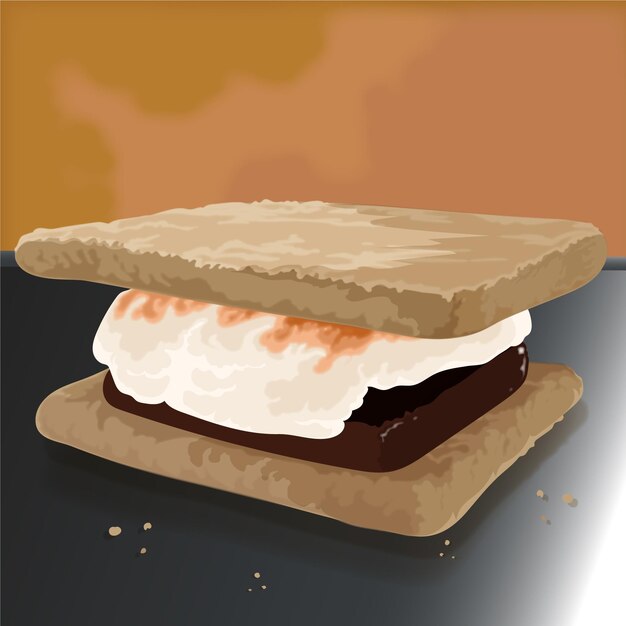 Подробная вкусная иллюстрация набора s'more