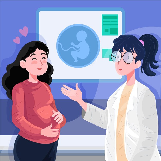 Detailed dia internacional de la obstetricia y la embarazada illustration