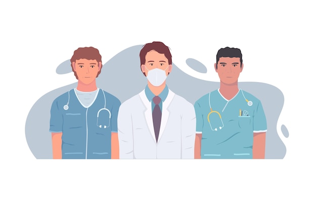 Detailed doctors and nurses illustration