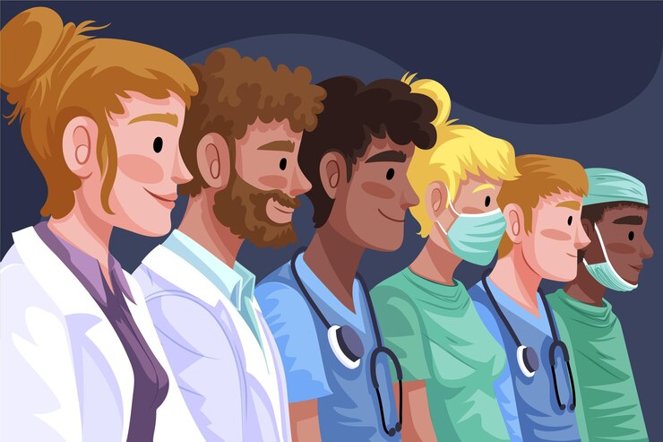 Free Vector detailed doctors and nurses