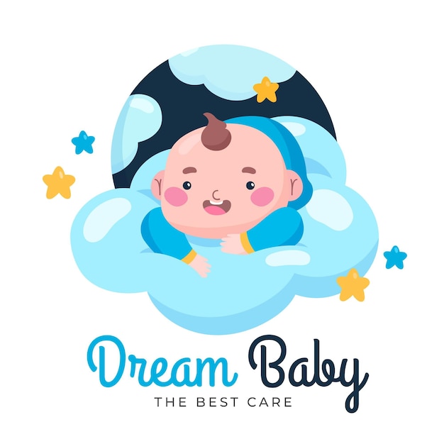 Free vector detailed dream baby best care shop logo