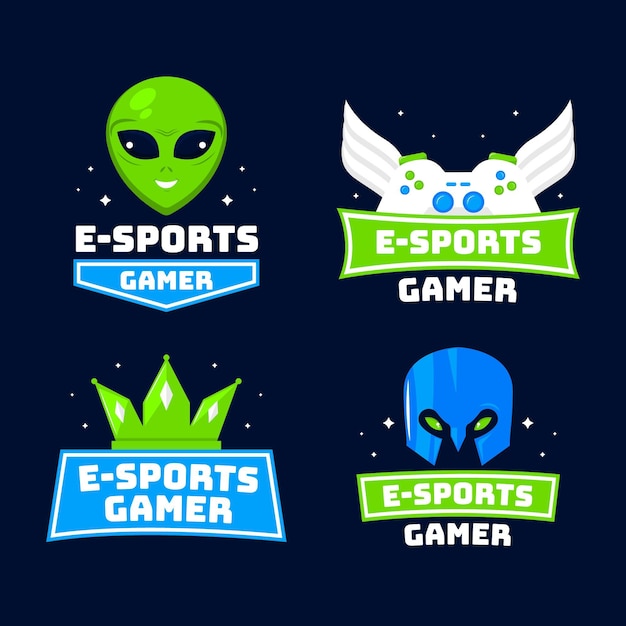 Vettore gratuito logo di gioco esport dettagliato