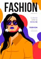 Free vector detailed fashion magazine cover