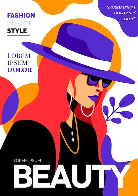 Free vector detailed fashion magazine cover