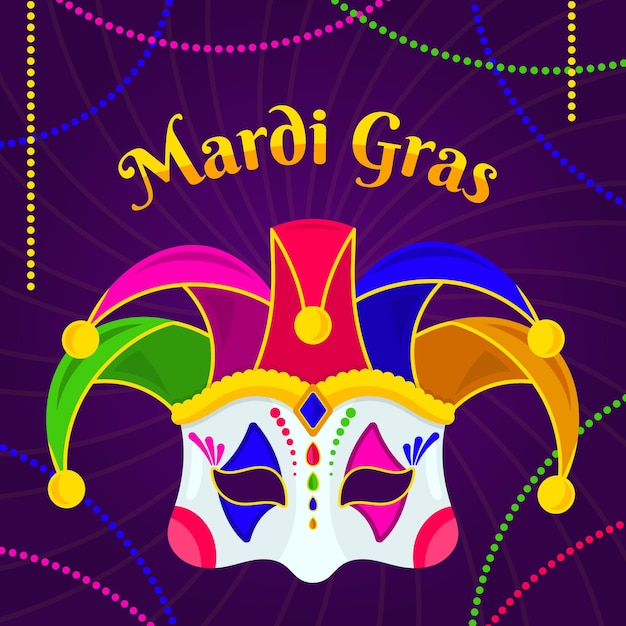 Detailed flat mardi gras