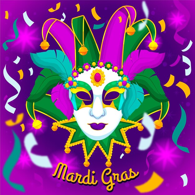 Detailed flat mardi gras