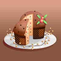 Free vector detailed flat panettone illustration