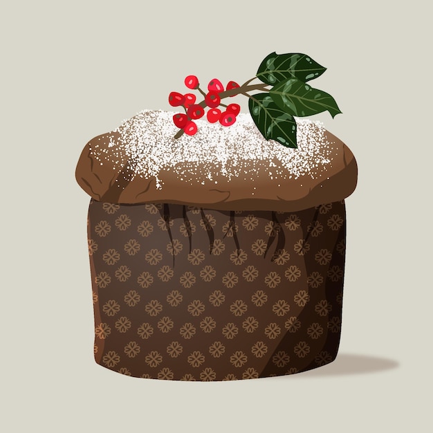 Free vector detailed flat panettone