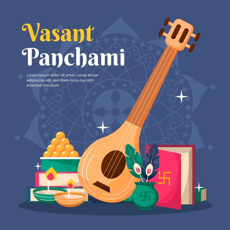 मुफ़्त वेक्टर detailed flat vasant panchami