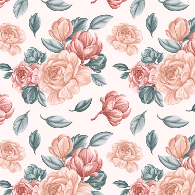 Detailed floral pattern in peach tones