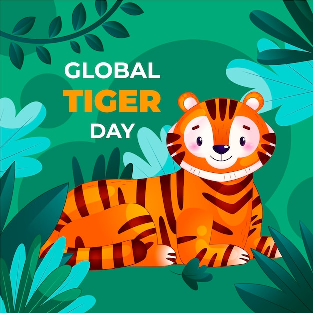 Detailed global tiger day illustration