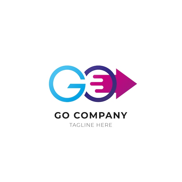 Подробный шаблон логотипа go